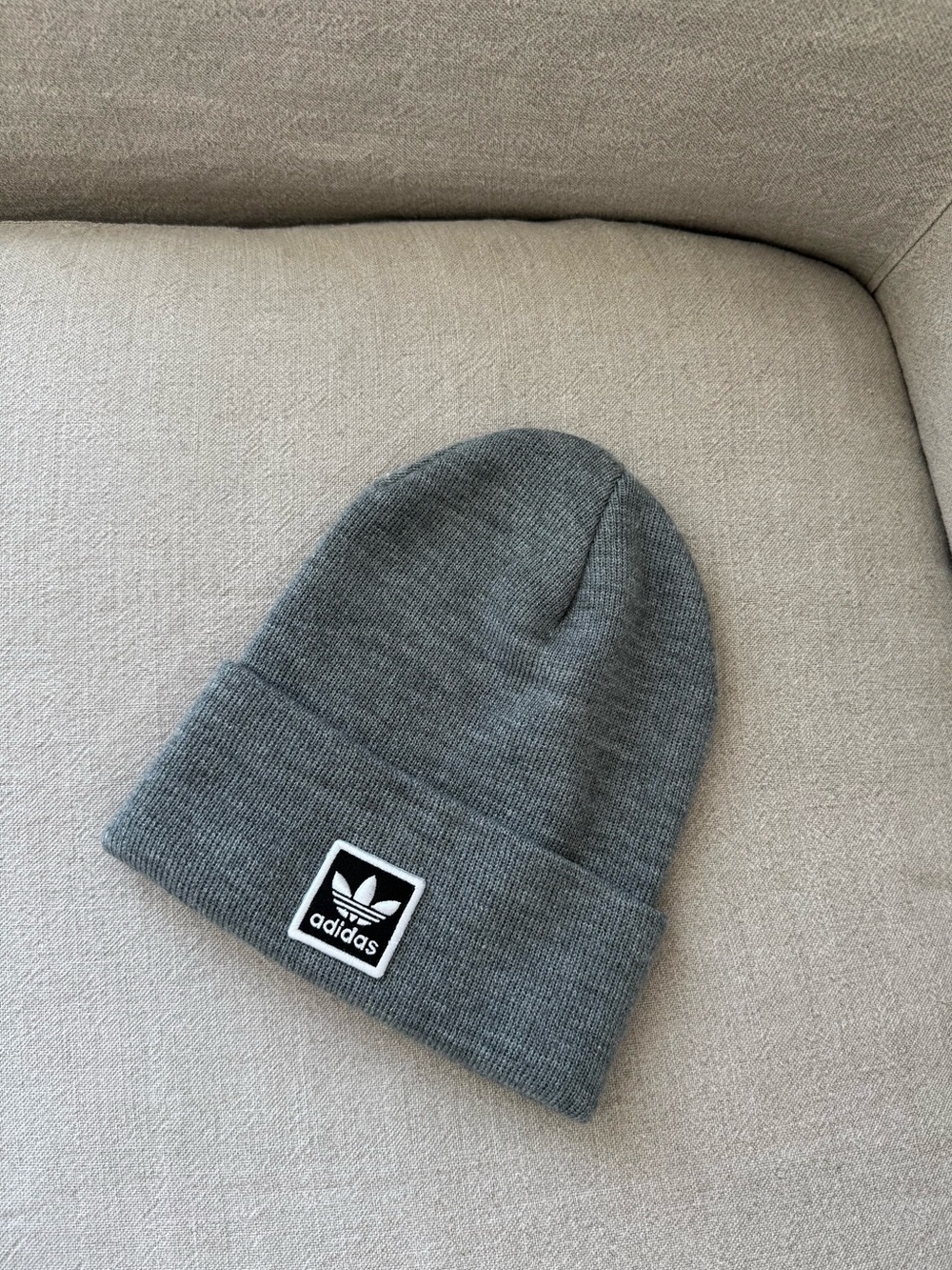 Adidas Cuffed Knit Beanie Gray One Size